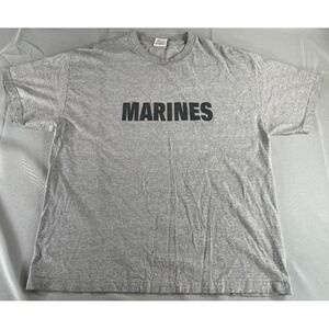 7.62 Design Marines T-Shirt XXL Gray Distinctive Military Graphic USA Cotton